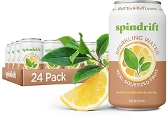 Spindrift Sparkling Water, Half Tea & Half Lemon, Real Fruit, 12 Fl Oz Cans, 24 Pack