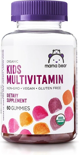 Mama Bear Organic Kids Multivitamin, 60 Gummies - Berry, Cherry & Orange Flavor