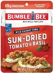 Bumble Bee Sun-Dried Tomato & Basil Seasoned Tuna, 2.5 oz Pouch, 15g Protein