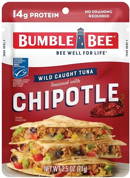 Bumble Bee Chipotle Seasoned Tuna, 2.5 oz Pouch - Ready to Eat, 14g Protein