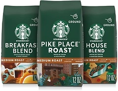 Starbucks Medium Roast Ground Coffee, Variety Pack, 3 bags (12 oz each)