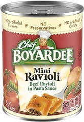 Chef Boyardee Mini Beef Ravioli, Microwave Pasta, Canned Food, 15 oz.