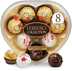Ferrero Collection Valentine's Day Heart Gift Box, 8 Assorted Treats, 3.1 oz