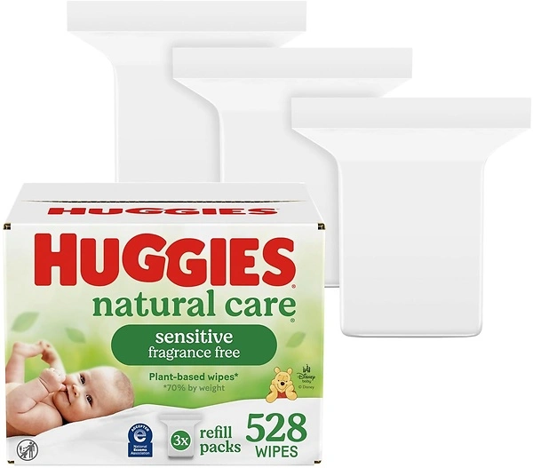 Huggies Natural Care Sensitive Baby Wipes, Unscented, Hypoallergenic, 528 Wipes