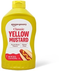 Amazon Brand - Happy Belly Yellow Mustard, Kosher, 20 ounce