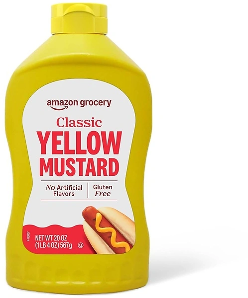 Amazon Brand - Happy Belly Yellow Mustard, Kosher, 20 ounce