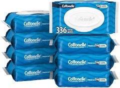 Cottonelle Fresh Feel Flushable Wet Wipes, Adult, 8 Packs, 42 Wipes per Pack