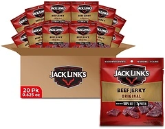 Jack Link's Beef Jerky, Original Flavor, 7g Protein, 0.625 oz, 20 Count