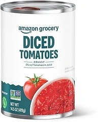 Amazon Fresh Diced Canned Tomatoes In Tomato Juice, 14.5 Oz
