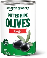 Amazon Fresh Large Pitted Ripe Olives, 6 Oz