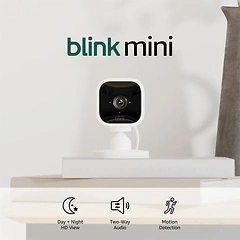 Blink Mini Smart Security Camera, 1080p HD, Night Vision, Two-Way Audio