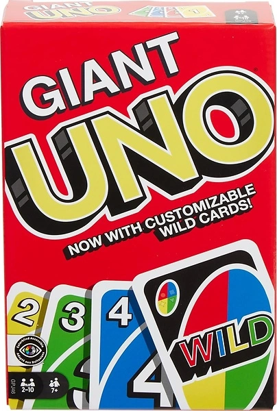 Mattel Games Giant UNO Card Game for Kids & Family Night, 2 to 10 Players
