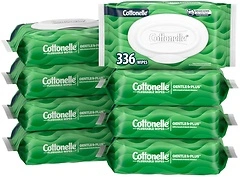 Cottonelle GentlePlus Flushable Wet Wipes with Aloe & Vitamin E, 8 Packs, 336 Wipes