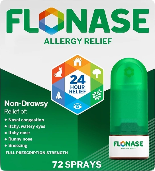 Flonase Allergy Relief Nasal Spray, 24 Hour Non Drowsy, 72 Sprays