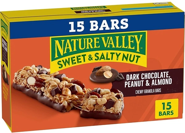 Nature Valley Sweet and Salty Nut Bars, Dark Chocolate Peanut Almond, 15 ct