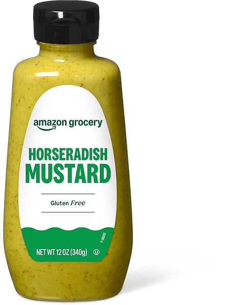 Amazon Brand - Happy Belly Horseradish Mustard, Kosher, 12 ounce
