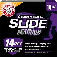 Arm & Hammer SLIDE Platinum Multi-Cat Clumping Cat Litter, 18 lb, Odor Control