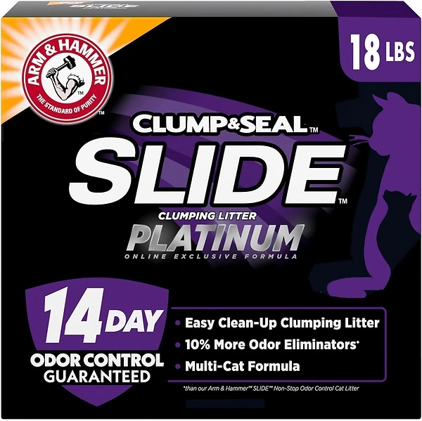 Arm & Hammer SLIDE Platinum Multi-Cat Clumping Cat Litter, 18 lb, Odor Control