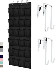 GORILLA GRIP Over the Door Shoe Organizer, 24 Large Mesh Pockets, Holds 40 lbs