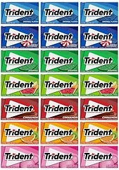Trident Sugar-Free Chewing Gum Variety Pack, Assorted Flavors, 21 Packs of 14