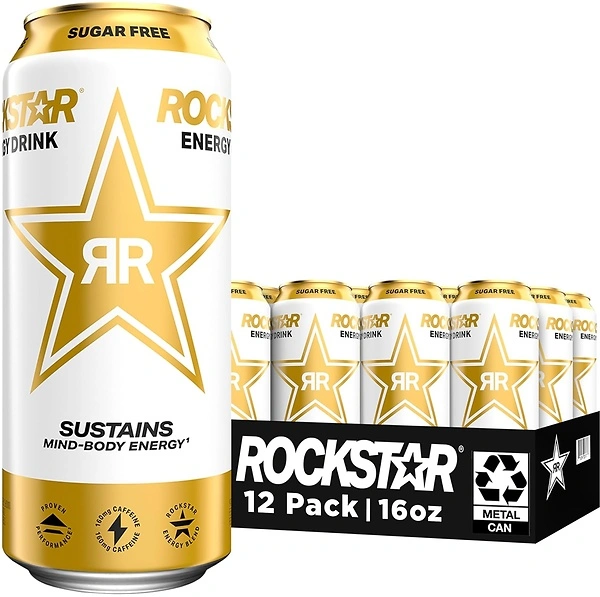 Rockstar Sugar Free Energy Drink, 16 Fl Oz Cans (Pack of 12)