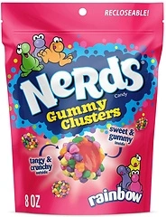 NERDS Gummy Clusters, Candy, Rainbow, Crunchy and Gummy, 8 oz