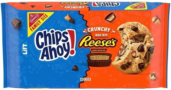 CHIPS AHOY! Reese's Peanut Butter Cup Chocolate Chip Cookies, Family Size, 14.25 oz