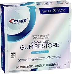 Crest Pro-Health Advanced Gum Restore Toothpaste, Deep Clean 3.7 Oz (Pack of 3)