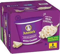 Annie's White Cheddar Microwave Mac & Cheese with Organic Pasta, 8 Ct, 2.01 OZ Cups