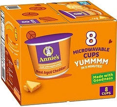 Annie's Real Aged Cheddar Microwave Mac & Cheese, 8 Ct, 2.01 OZ Cups