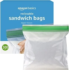 Basics Sandwich Storage Bags, 300 Count