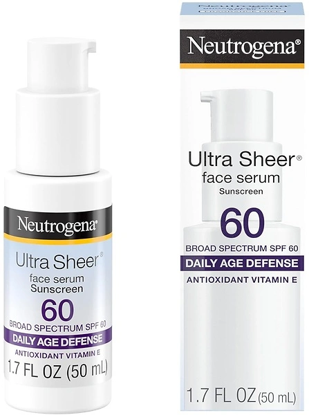 Neutrogena Ultra Sheer Face Sunscreen with Vitamin E & SPF 60, 1.7 Fl Oz