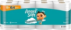 Angel Soft Toilet Paper, 16 Mega Rolls (64 Regular Rolls), Soft and Strong