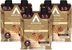 Chai Tea Latte Protein Shake, 15g Protein, Low Glycemic, Keto Friendly, Pack of 3