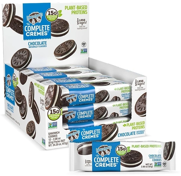Lenny & Larry's Complete Cremes, Chocolate Sandwich Cookies, 5g Protein, 12-6pk.