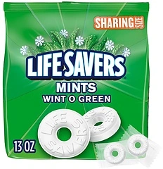 LIFE SAVERS Wint-O-Green Breath Mints Hard Candy, Sharing Size, 13 oz Bag