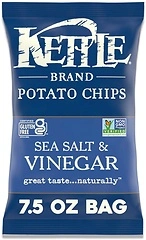 Kettle Brand Sea Salt and Vinegar Kettle Potato Chips, Gluten - Free, 7.5 oz