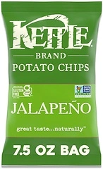 Kettle Brand Jalapeno Kettle Potato Chips, Gluten - Free, Non - GMO, 7.5 oz Bag