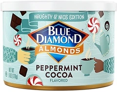 Blue Diamond Almonds, Peppermint Cocoa Holiday Snack Nuts, 6 Oz, Resealable Can