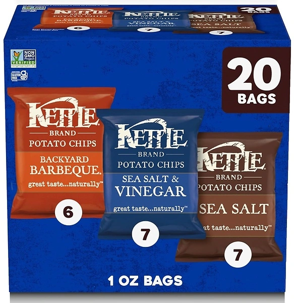 Kettle Brand Potato Chips Variety Pack, 1 Oz, 20 Ct