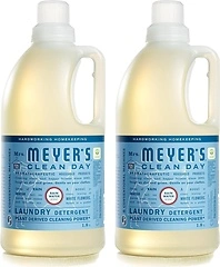 MRS. MEYER'S CLEAN DAY Laundry Detergent, Rain Water, 64 oz, Pack of 2 (128 Loads)