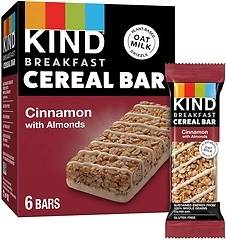 KIND Breakfast Cereal Bars, Gluten Free, Cinnamon with Almonds, 9.3oz (6 Bars)