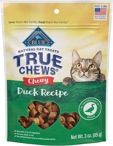 Blue Buffalo True Chews Natural Chewy Cat Treats, Duck Recipe, 3 oz.