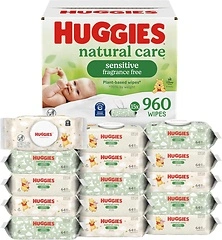Huggies Natural Care Sensitive Baby Wipes, Unscented, Hypoallergenic