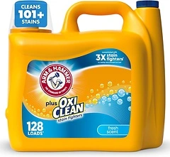 Arm & Hammer Plus OxiClean Liquid Laundry Detergent, Fresh Scent, 128 Loads