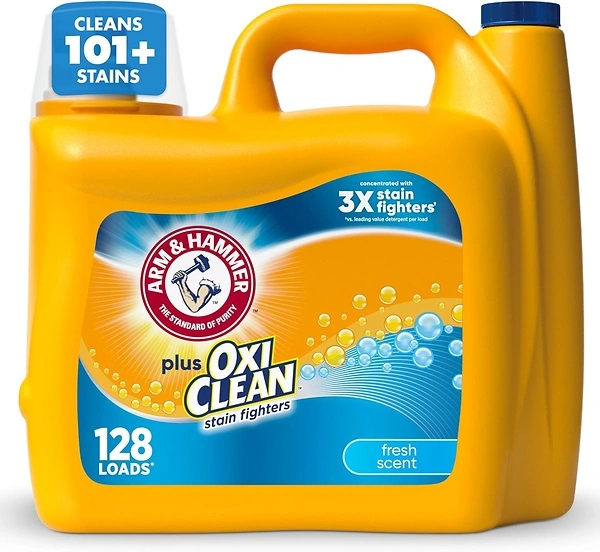 Arm & Hammer Plus OxiClean Liquid Laundry Detergent, Fresh Scent, 128 Loads