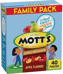 Mott's Fruit Flavored Snacks, Apple Orchard, Gluten Free, Family Pack, 40 Ct