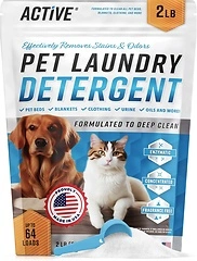 Pet Laundry Detergent Odor Remover - ACTIVE Enzyme Powder for Dogs & Cats, 64 Loads