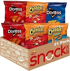 Frito-Lay Doritos & Cheetos Mix Variety Pack, Single Serve Snack Bags (Pack of 21)