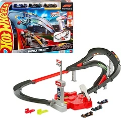 Hot Wheels Toy Car Track Set, 3 Formula 1 Die - Cast Vehicles, Sprint Race Circuit